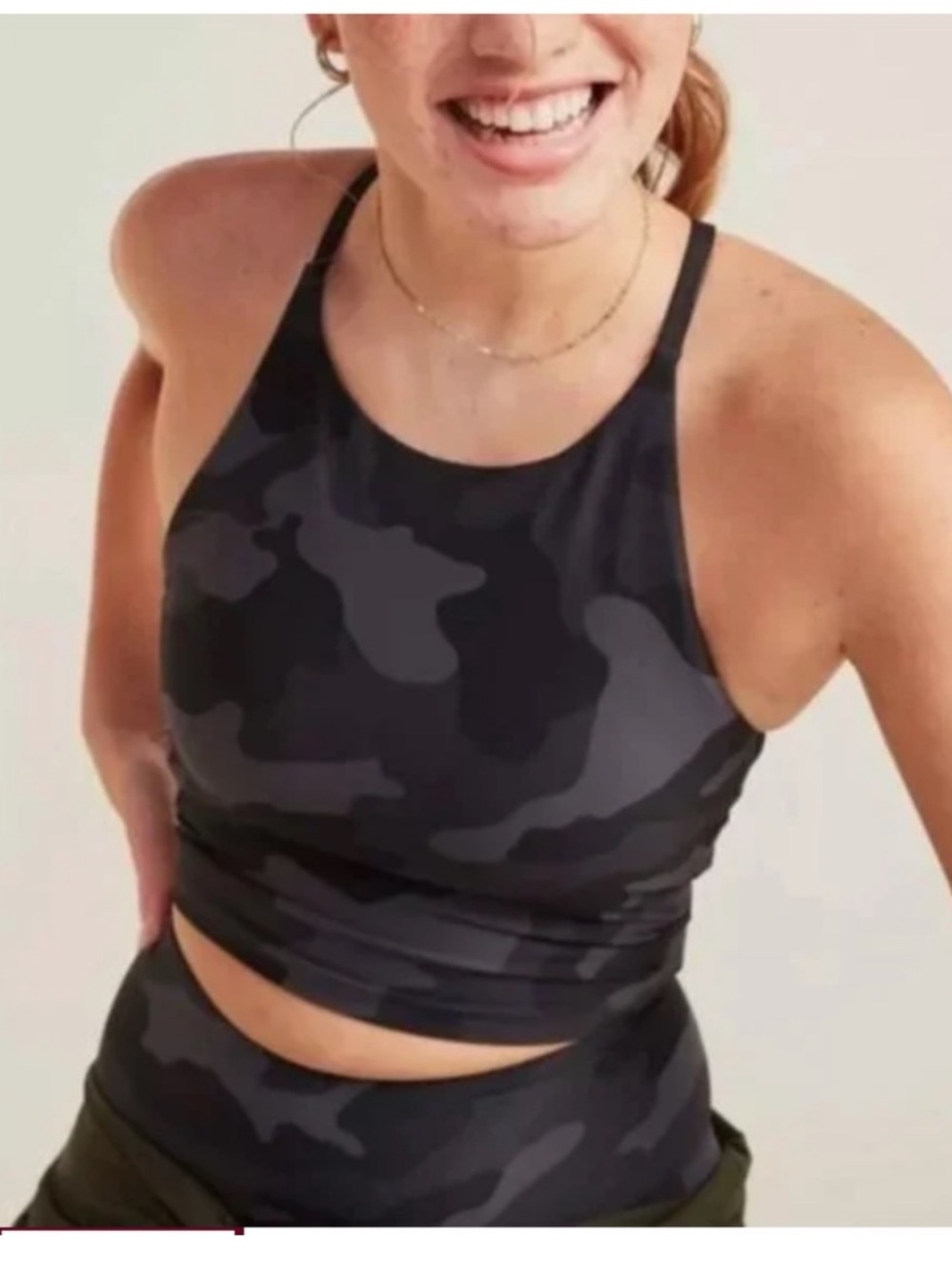 Old Navy Active Powersoft Built-In Bra Light Support Tank Top Black Camo 3X